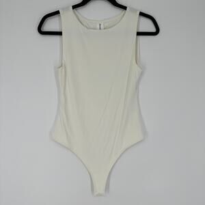 Abound White High Neck Bodysuit Sleeveless Thong Womens Bodysuit Small